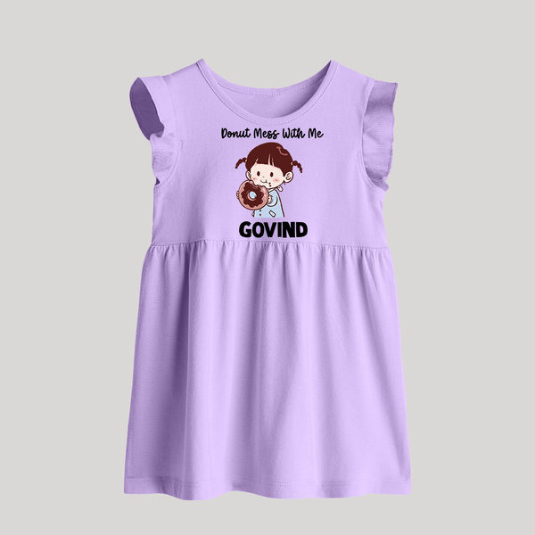 Donut Mess With Me Baby Frock - LILAC - 0 - 3 Months Old (Chest 17")