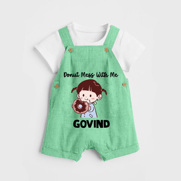 Donut Mess With Me Dungaree - GREEN - 0 - 5 Months Old (Chest 18")