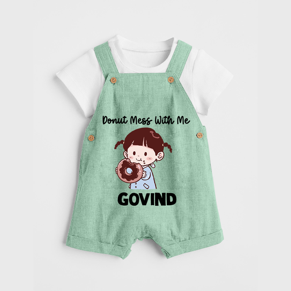 Donut Mess With Me Dungaree - MINT GREEN - 0 - 5 Months Old (Chest 18")