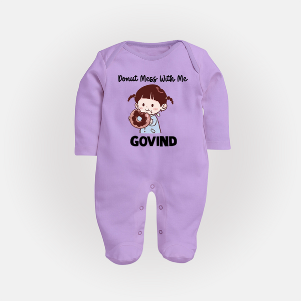 Donut Mess With Me Full body suit - LILAC - New Born (Chest 7.5")