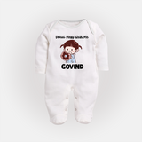 Donut Mess With Me Full body suit - WHITE - New Born (Chest 7.5")