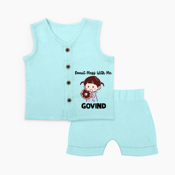 Donut Mess With Me Baby Jabla Set - BABY BLUE - 0 - 3 Months Old (Chest 9.8")