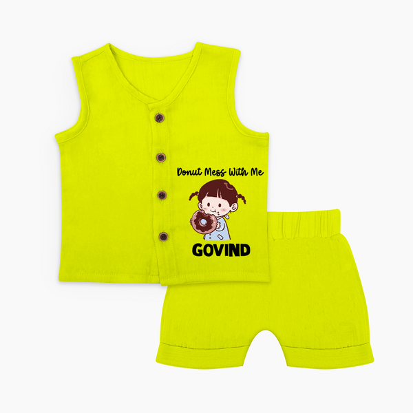 Donut Mess With Me Baby Jabla Set - LIME GREEN - 0 - 3 Months Old (Chest 9.8")