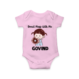 Donut Mess With Me Baby Romper - BABY PINK - New Born (Chest 14")
