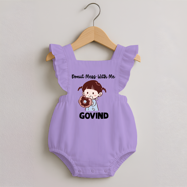Donut Mess With Me Romper Frock - LILAC - 0 - 3 Months Old (Chest 19")