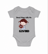 Donut Mess With Me Baby Romper - GREY - New Born (Chest 14")