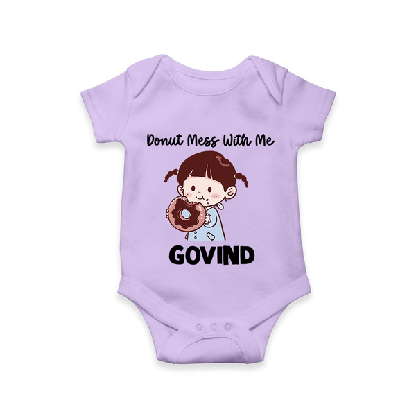 Donut Mess With Me Baby Romper - LILAC - New Born (Chest 14")