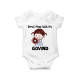 Donut Mess With Me Baby Romper - WHITE - New Born (Chest 14")