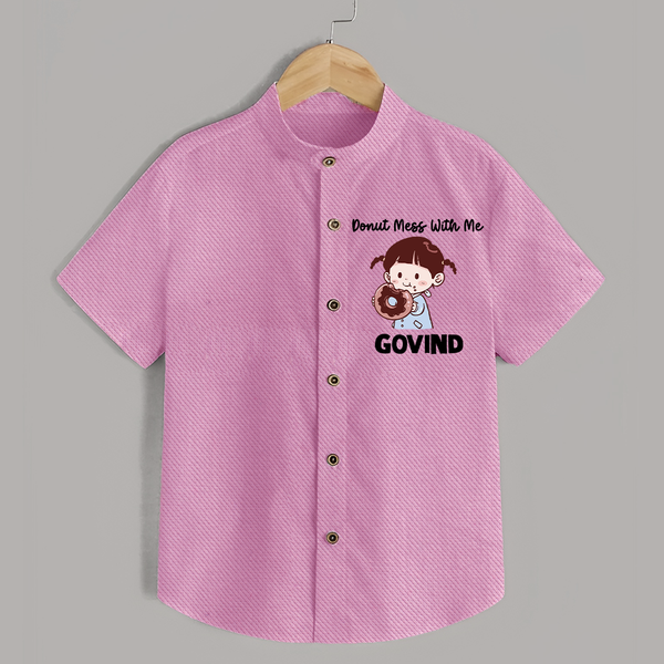 Donut Mess With Me Shirt - BABY PINK - 0 - 6 Months Old (Chest 23")