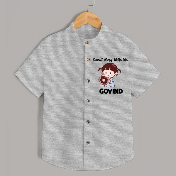 Donut Mess With Me Shirt - GREY - 0 - 6 Months Old (Chest 23")