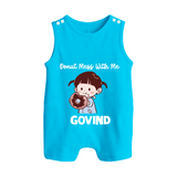 Donut Mess With Me Button Romper - SKY BLUE - New Born (Chest 18")