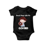 Donut Mess With Me Baby Romper - BLACK - New Born (Chest 14")