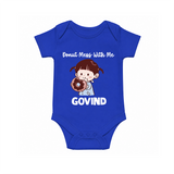 Donut Mess With Me Baby Romper - COBALT BLUE - New Born (Chest 14")