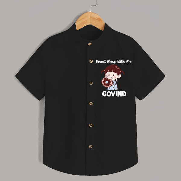 Donut Mess With Me Shirt - BLACK - 0 - 6 Months Old (Chest 23")