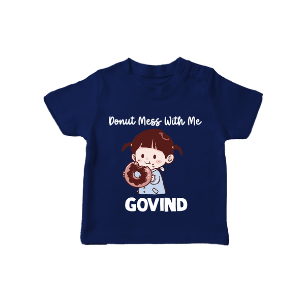 Donut Mess With Me Tshirt - NAVY BLUE - 0-5 Months Old (Chest 17")