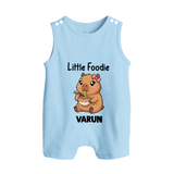 Little Foodie Button Romper - BABY BLUE - New Born (Chest 18")