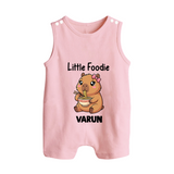 Little Foodie Button Romper - BABY PINK - New Born (Chest 18")
