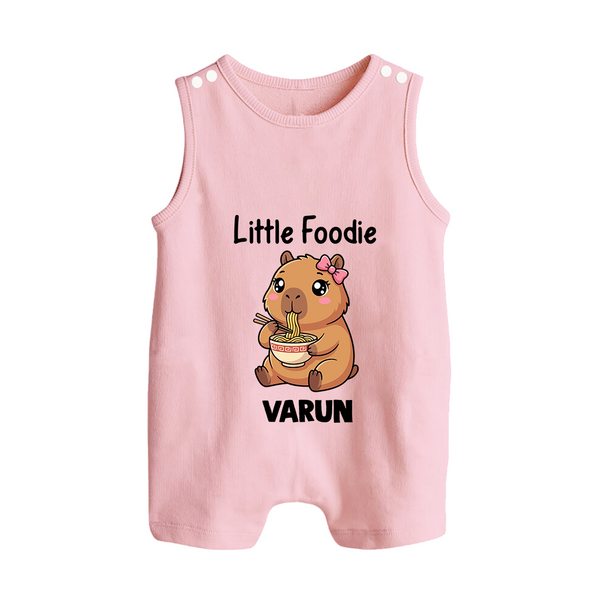 Little Foodie Button Romper - BABY PINK - New Born (Chest 18")