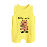 Little Foodie Button Romper - PASTEL YELLOW - New Born (Chest 18")