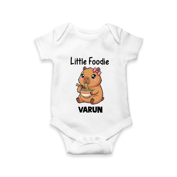 Little Foodie Baby Romper - WHITE - New Born (Chest 14")