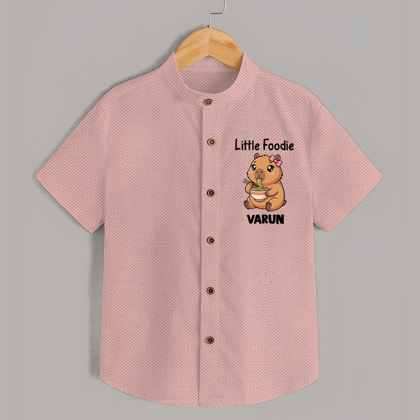 Little Foodie Shirt - PEACH - 0 - 6 Months Old (Chest 23")