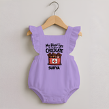My Blood Type Is Chocolate Romper Frock - LILAC - 0 - 3 Months Old (Chest 19")