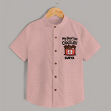 My Blood Type Is Chocolate Shirt - PEACH - 0 - 6 Months Old (Chest 23")