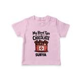 My Blood Type Is Chocolate Tshirt - BABY PINK - 0-5 Months Old (Chest 17")
