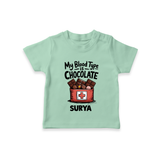 My Blood Type Is Chocolate Tshirt - MINT GREEN - 0-5 Months Old (Chest 17")