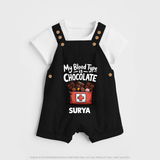 My Blood Type Is Chocolate Dungaree - BLACK - 0 - 5 Months Old (Chest 18")