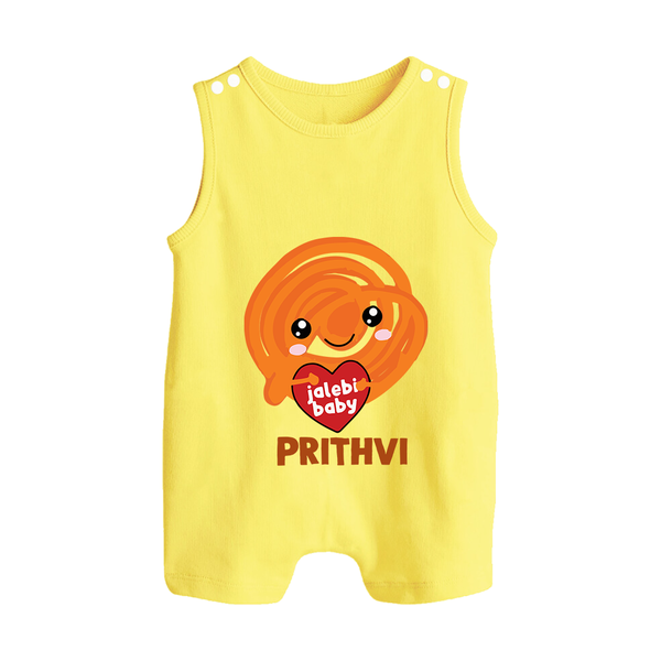 Jalebi Baby Delight Button Romper - PASTEL YELLOW - New Born (Chest 18")