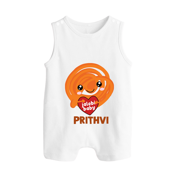 Jalebi Baby Delight Button Romper - WHITE - New Born (Chest 18")
