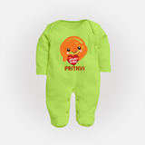 Jalebi Baby Delight Full body suit - LIME GREEN - New Born (Chest 7.5")