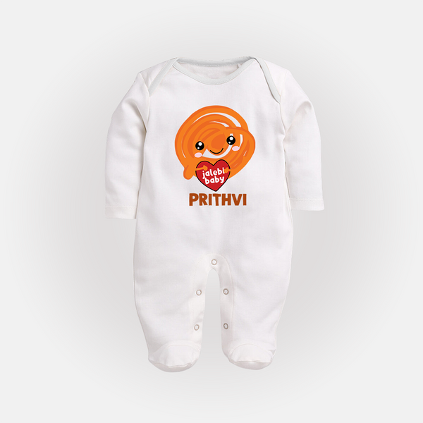Jalebi Baby Delight Full body suit - WHITE - New Born (Chest 7.5")
