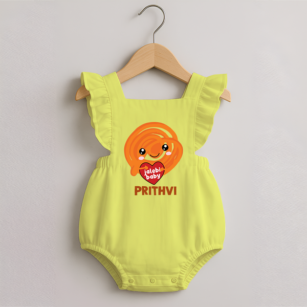 Jalebi Baby Delight Romper Frock - PASTEL YELLOW - 0 - 3 Months Old (Chest 19")