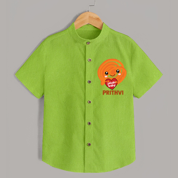 Jalebi Baby Delight Shirt - LIME GREEN - 0 - 6 Months Old (Chest 23")