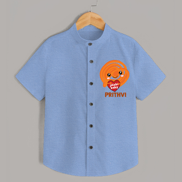 Jalebi Baby Delight Shirt - SKY BLUE - 0 - 6 Months Old (Chest 23")