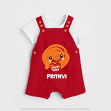 Jalebi Baby Delight Dungaree - RED - 0 - 5 Months Old (Chest 18")