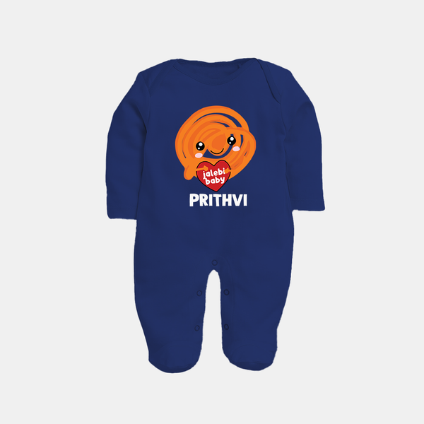 Jalebi Baby Delight Full body suit - NAVY BLUE - New Born (Chest 7.5")