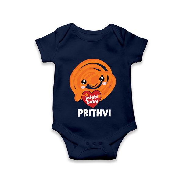 Jalebi Baby Delight Baby Romper - NAVY BLUE - New Born (Chest 14")