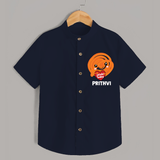 Jalebi Baby Delight Shirt - NAVY BLUE - 0 - 6 Months Old (Chest 23")