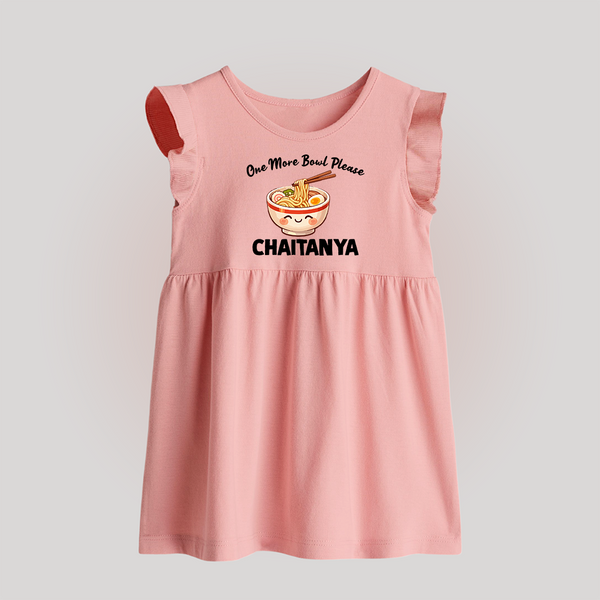 Noodle Lover Baby Frock - BABY PINK - 0 - 3 Months Old (Chest 17")