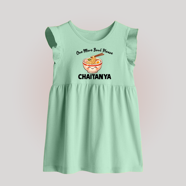 Noodle Lover Baby Frock - MINT GREEN - 0 - 3 Months Old (Chest 17")