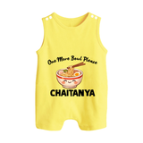 Noodle Lover Button Romper - PASTEL YELLOW - New Born (Chest 18")