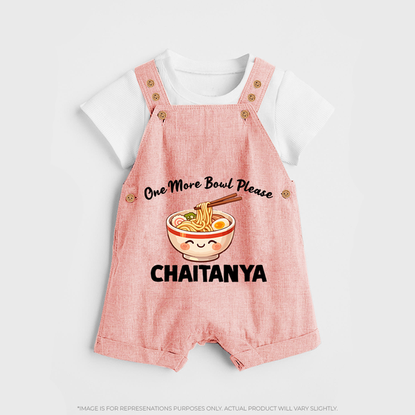 Noodle Lover Dungaree - PEACH - 0 - 5 Months Old (Chest 18")
