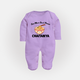 Noodle Lover Full body suit - LILAC - New Born (Chest 7.5")