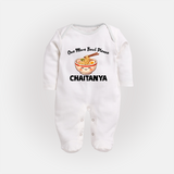 Noodle Lover Full body suit - WHITE - New Born (Chest 7.5")
