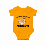 Noodle Lover Baby Romper - CHROME YELLOW - New Born (Chest 14")