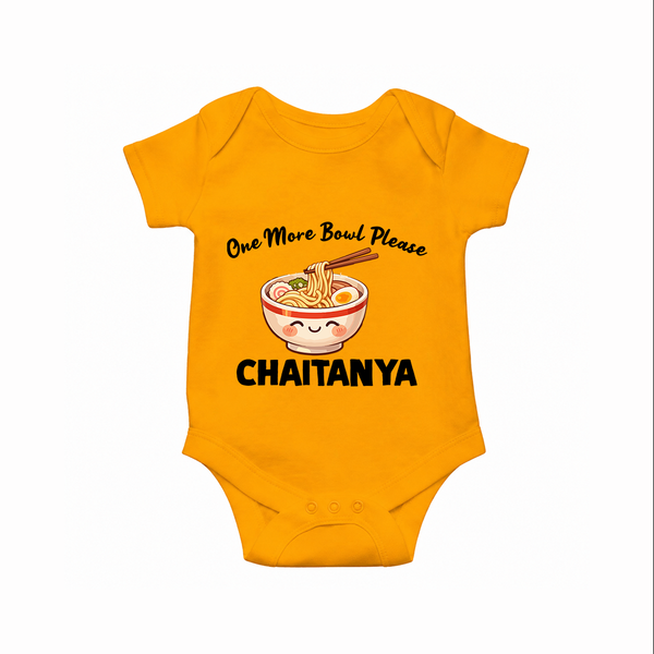 Noodle Lover Baby Romper - CHROME YELLOW - New Born (Chest 14")