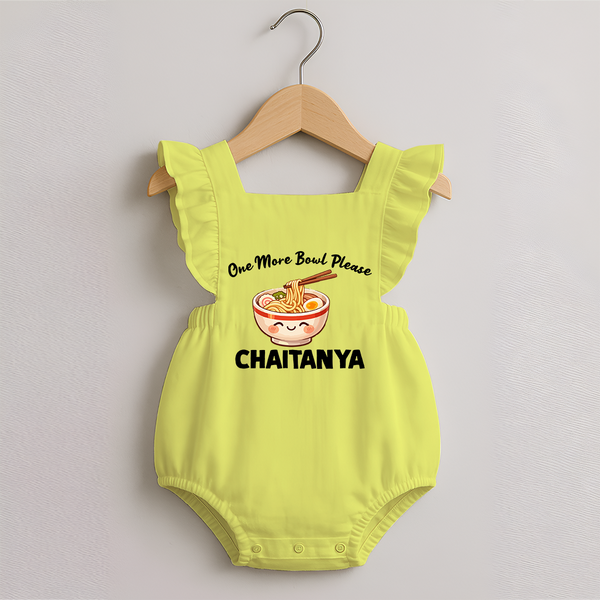 Noodle Lover Romper Frock - PASTEL YELLOW - 0 - 3 Months Old (Chest 19")